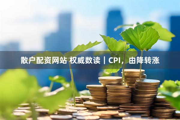 散户配资网站 权威数读｜CPI，由降转涨